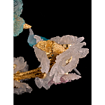 Люстра круглая на золотом каркасе с птичками и цветочным декором Miscellaneous herbs варинант исполнения - 9 | Loft Concept в Барнауле