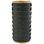 Ваза с декором из эко-кожи Leather Vase Green варинант исполнения - 1 | Loft Concept в Барнауле