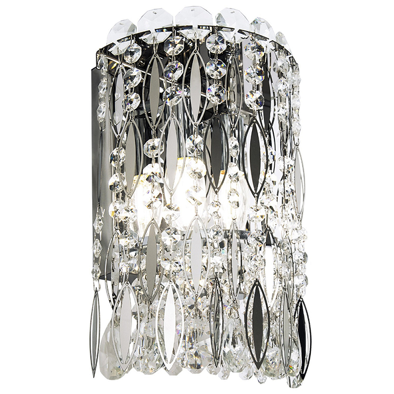 Бра с металлическими и хрустальными подвесками Bonnay Crystal Chrome Wall Lamp Хром Прозрачный Бра с металлическими и хрустальными подвесками Bonnay Crystal Chrome Wall Lamp Хром Прозрачный в Барнауле | Loft Concept