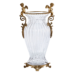 Ваза прозрачная с бронзовыми ручками в виде ангелов Eden Garden варинант исполнения - 1 | Loft Concept в Барнауле