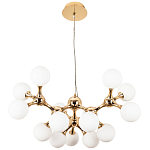 Люстра с плафонами из стеклянных шаров Pearls Suspension Gold Chandelier варинант исполнения - 2 | Loft Concept в Барнауле