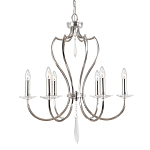 Люстра цвета никель с 6-ю лампами и стеклянными подвесками Elstead Lighting варинант исполнения - 1 | Loft Concept в Барнауле