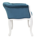 Кресло низкое в стиле прованс Louis French Armchair white and blue velour варинант исполнения - 1 | Loft Concept в Барнауле