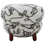 Кресло без подлокотников на деревянных ножках белое с вышивкой Sharp Armchair варинант исполнения - 3 | Loft Concept в Барнауле