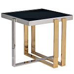 Столик журнальный квадратный с основанием в оттенках хром и золото Harmony Color and Shapes варинант исполнения - 1 | Loft Concept в Барнауле