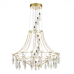 Люстра подвесная из металла с хрустальными прозрачными подвесками Quasar 81 варинант исполнения - 3 | Loft Concept в Барнауле