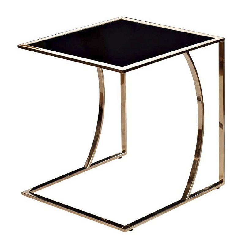 Приставной стол Metal Crescent Side Table Gold Глянцевое золото Черный Приставной стол Metal Crescent Side Table Gold Глянцевое золото Черный в Барнауле | Loft Concept