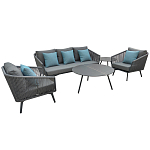 Диван трехместный уличный серый Gray Fiber варинант исполнения - 4 | Loft Concept в Барнауле