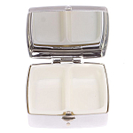 Таблетница карманная квадратная с 2-мя отделениями с зеркалом и накладкой из натуральных камней Малахит Хризоколла Silver Stone Pillboxes варинант исполнения - 3 | Loft Concept в Барнауле