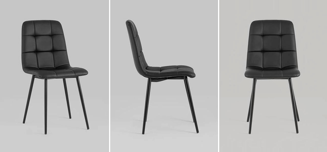 Стул NANCY S Chair Черная Экокожа Стул NANCY S Chair Черная Экокожа - Loft-Concept в Барнауле