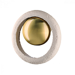 Бра с бежевым текстурным кольцом и латунным шаром в центре Tactile  варинант исполнения - 1 | Loft Concept в Барнауле