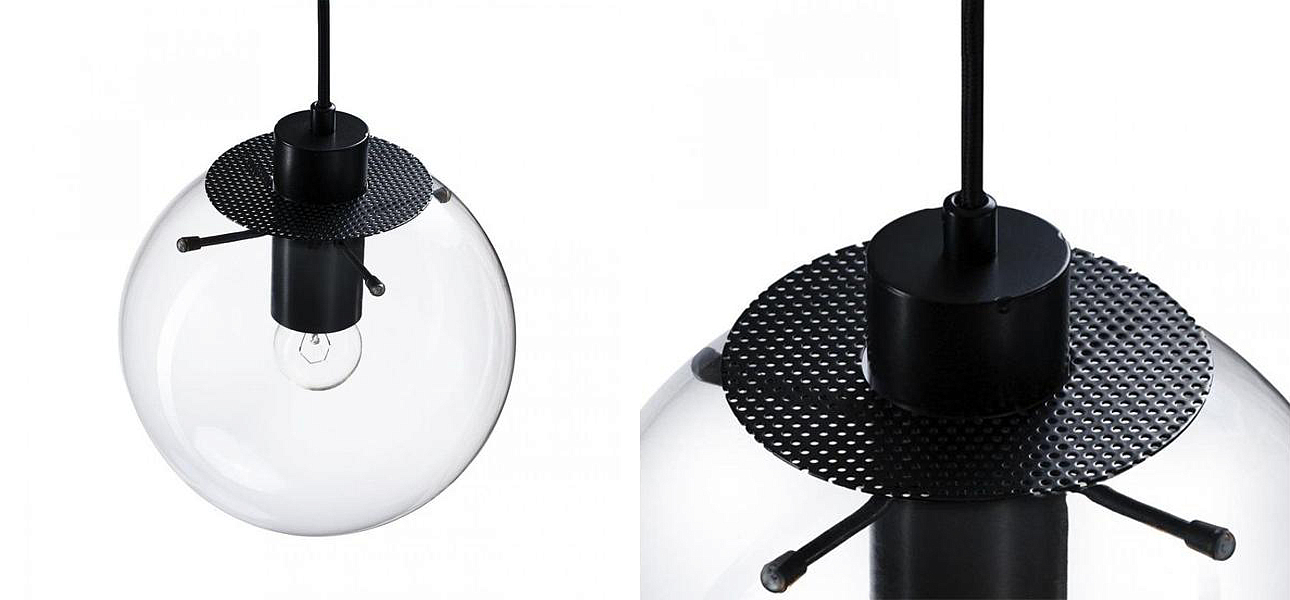 Подвесной светильник Selene Glass Ball Ceiling Lights Black 20 cm Подвесной светильник Selene Glass Ball Ceiling Lights Black 20 cm - Loft-Concept в Барнауле