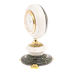 Часы настольные бронзовые из натуральных камней Мрамор и Змеевик Stone Clock варинант исполнения - 8 | Loft Concept в Барнауле