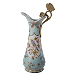 Кувшин с цветочным рисунком и бронзовой ручкой Blue Garden варинант исполнения - 1 | Loft Concept в Барнауле