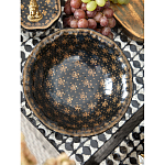 Блюдо черного цвета из фрафора на бронзовых ножках Eden Garden porcelain and bronze варинант исполнения - 4 | Loft Concept в Барнауле