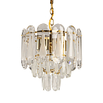 Люстра многоярусная с овальными прозрачными подвесками 28 см Harmonica варинант исполнения - 1 | Loft Concept в Барнауле