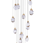 Большая каскадная люстра с хрустальными плафонами Esme Crystal Brass Cascade Chandelier 25 варинант исполнения - 3 | Loft Concept в Барнауле