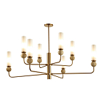 Люстра на штанге с 8-ю цилиндрическими матовыми плафонами и шарами из камня Orb Essence варинант исполнения - 8 | Loft Concept в Барнауле