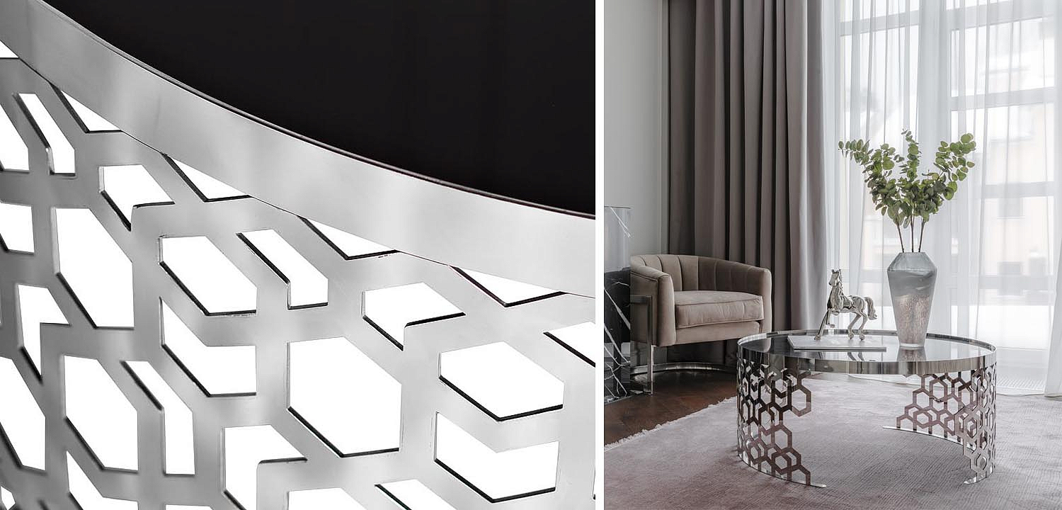 Кофейный стол Yen Geometry Table Silver 90 Кофейный стол Yen Geometry Table Silver 90 - Loft-Concept в Барнауле