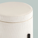 Молочный пуф на черных ножках SANJAY варинант исполнения - 4 | Loft Concept в Барнауле