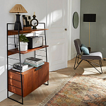 Стеллаж из стали и орехового дерева Derek Wood Rack варинант исполнения - 5 | Loft Concept в Барнауле