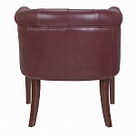 Кресло низкое из натуральной кожи на 4-х деревянных ножках из массива бука Chloe Leather Armchair vine варинант исполнения - 3 | Loft Concept в Барнауле