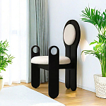 Стул черный из дерева с круглой спинкой Chair in Neoclassical Style варинант исполнения - 3 | Loft Concept в Барнауле