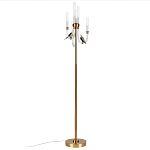 Торшер с 2-мя фигурками птиц на изогнутых прозрачных трубках Ganthea варинант исполнения - 4 | Loft Concept в Барнауле