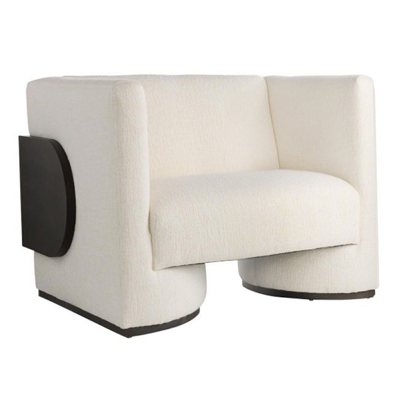 Кресло Florida Lounge Chair с элегантным деревянным декором Белый Черный Кресло Florida Lounge Chair с элегантным деревянным декором Белый Черный в Барнауле | Loft Concept