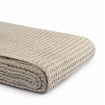 Плед из шерсти бежевого цвета с бахромой Waffle Comfort варинант исполнения - 3 | Loft Concept в Барнауле