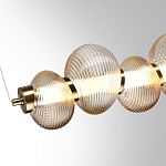 Подвесной светильник линейный с 7-ю рифлеными стеклянными шарами Marcelh Light варинант исполнения - 5 | Loft Concept в Барнауле