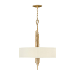 Люстра подвесная с широким белым текстильным абажуром и вертикальными декоративными элементами Hinkley варинант исполнения - 2 | Loft Concept в Барнауле