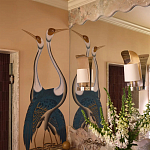 Обои ручная роспись Sarus Cranes Colourway SC-208 on Raw Silk dyed silk варинант исполнения - 2 | Loft Concept в Барнауле