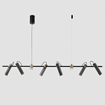 Люстра с 8-ю цилиндрическими плафонами на магнитном креплении и черным металлическим основанием Bronze Concert варинант исполнения - 1 | Loft Concept в Барнауле