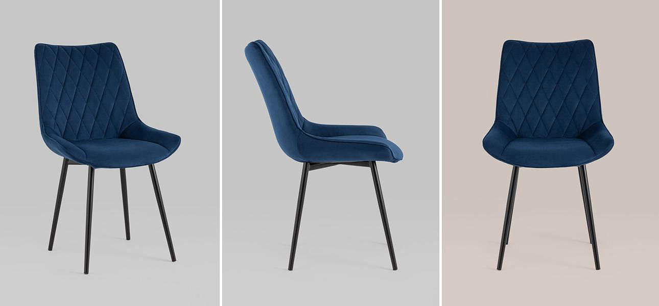 Стул Seoul S Chair Синий велюр Стул Seoul S Chair Синий велюр - Loft-Concept в Барнауле