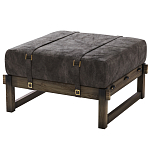 Пуф Duncan винтажная черная кожа  варинант исполнения - 2 | Loft Concept в Барнауле