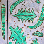 Премиальный Шкаф Defoliation двухстворчатый роспись зеленые листья  варинант исполнения - 5 | Loft Concept в Барнауле