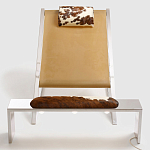 Дизайнерское кресло на металлическом каркасе с подставкой для ног Poltronova Mies Armchair варинант исполнения - 5 | Loft Concept в Барнауле