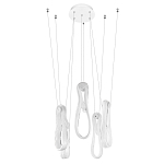 Подвесной светильник белого цвета с 6-ю изогнутыми плафонами Flow Loop варинант исполнения - 4 | Loft Concept в Барнауле