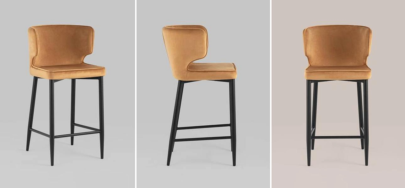 Стул Полубарный Chair посадка 65 см Терракотовый Велюр Стул Полубарный Chair посадка 65 см Терракотовый Велюр - Loft-Concept в Барнауле