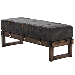 Банкетка Duncan винтажная черная кожа варинант исполнения - 3 | Loft Concept в Барнауле