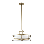 Подвесной светильник цвета латунь с белым матовым плафоном с геометрическим рисунком Feiss варинант исполнения - 7 | Loft Concept в Барнауле