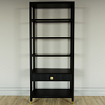 Стеллаж Elsa Dreams Black со стеклянными полками и ящиком варинант исполнения - 4 | Loft Concept в Барнауле