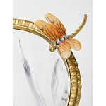 Ваза из прозрачного стекла с бронзовой вставкой в виде цветущей ветви Eden Garden porcelain and bronze варинант исполнения - 3 | Loft Concept в Барнауле