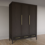 Большой Шкаф Primo Темный орех с 3 дверьми и 3 выдвижными ящиками варинант исполнения - 4 | Loft Concept в Барнауле