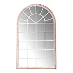 Зеркало-окно настенное в венецианском стиле с деревянной рамой бежевого цвета Venetian Smooth варинант исполнения - 1 | Loft Concept в Барнауле