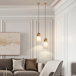 Подвесной светильник светодиодный с цилиндрическим плафоном Stone Helios варинант исполнения - 5 | Loft Concept в Барнауле