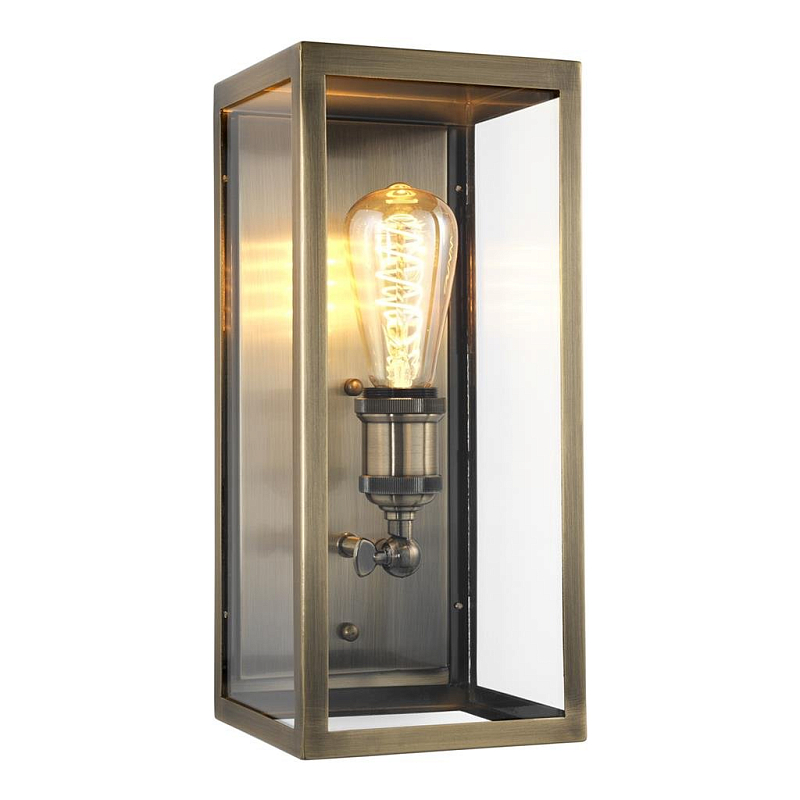 Бра Eichholtz Wall Lamp Irving Brass Латунь Античная полированная Прозрачное Стекло Бра Eichholtz Wall Lamp Irving Brass Латунь Античная полированная Прозрачное Стекло в Барнауле | Loft Concept