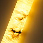 Подвесной светильник цилиндрической формы с плафоном из алебастра и металлическими торцами Темная Латунь 60 см Cryptocrystalline Stone варинант исполнения - 4 | Loft Concept в Барнауле