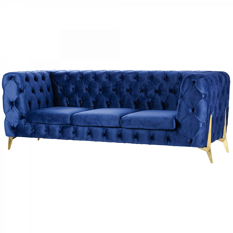 Диван Jasper Sofa Синий Латунь Диван Jasper Sofa Синий Латунь в Барнауле | Loft Concept